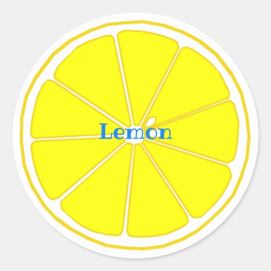 文字　カスタマイズ　レモン ラウンドシール (正面)