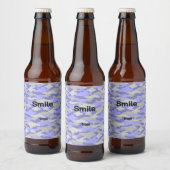 文字　カスタマイズ　迷彩　グレー フードラベル ビールラベル (ボトル)