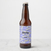 文字　カスタマイズ　迷彩　グレー フードラベル ビールラベル (正面)