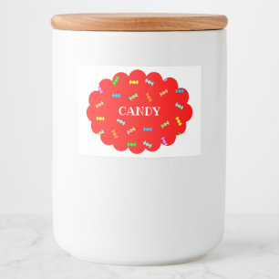 文字 カスタマイズ CANDY レッド フードラベル
