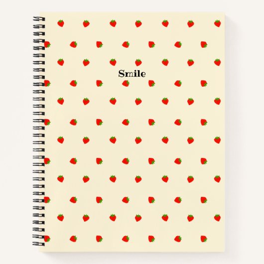 文字　カスタム　いちご(アイボリー)   ノートブック (正面)