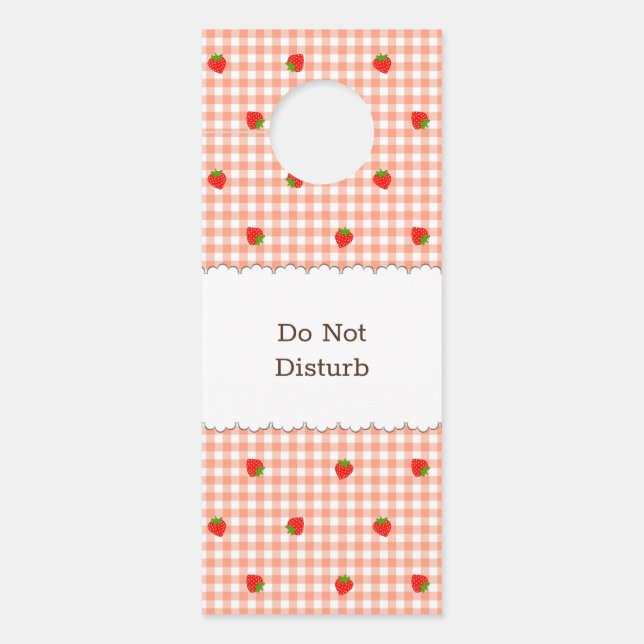 文字　カスタム（いちご+チェリー） ドアノブサイン (正面)