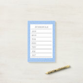 文字　カスタム　ウィークリースケジュール　夕化粧（ブルー）     ポストイット (デスク上)