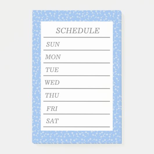 文字　カスタム　ウィークリースケジュール　夕化粧（ブルー）     ポストイット (正面)