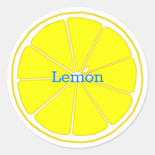 文字　カスタム　レモン ラウンドシール (正面)