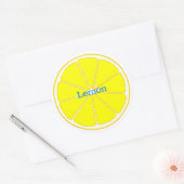 文字　カスタム　レモン ラウンドシール (封筒)