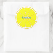 文字　カスタム　レモン ラウンドシール (バッグ)