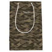 文字　カスタム　迷彩（セピア）  ミディアムペーパーバッグ (正面)