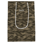 文字　カスタム　迷彩（セピア）  ミディアムペーパーバッグ (裏面)