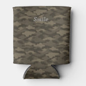 文字　カスタム　迷彩（セピア） 缶クーラー (正面)