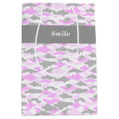 文字　カスタム　迷彩（ピンク）  ミディアムペーパーバッグ (正面)