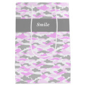 文字　カスタム　迷彩（ピンク）  ミディアムペーパーバッグ (裏面)