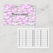 文字　カスタム　迷彩（ピンク）    予約カード (正面/裏面)