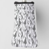 文字　カスタム　迷彩（ホワイト） ゴルフヘッドカバー (回転90)