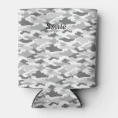 文字　カスタム　迷彩（ホワイト） 缶クーラー (正面)