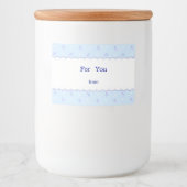 文字　カスタム　野ばら＆リボン（ブルー）    フードラベル (正面)