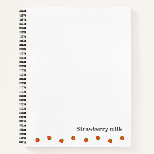 文字　カスタム　STRAWBERRY MILK     ノートブック (正面)