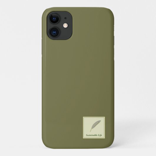 文字 カスタム Sustainable Life グリーン Case-Mate iPカスタ iPhoneケース (裏面)