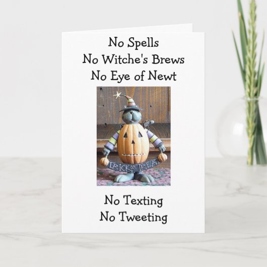 文字/ツイート/トリッキング/魔法好きのハロウィーンなし カード (正面)
