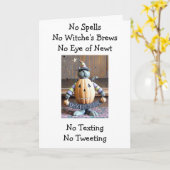 文字/ツイート/トリッキング/魔法好きのハロウィーンなし カード (黄色い花)