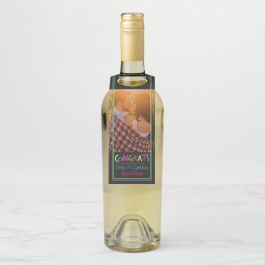 文字(ハート付き)おめでとう大事な行事 ボトルネックタグ (ボトル)