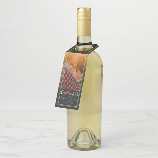 文字(ハート付き)おめでとう大事な行事 ボトルネックタグ (アングル)