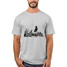 文字&ブラッククロウハロウィーンイラストレーション