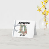 文字「モノグラムのD」ハッピーバースデー カード (黄色い花)