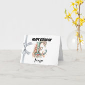 文字「モノグラムのL」ハッピーバースデー カード (黄色い花)