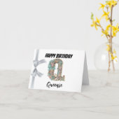 文字「モノグラムのQ」ハッピーバースデー カード (黄色い花)