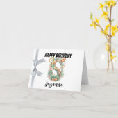 文字「モノグラムのS」ハッピーバースデー カード (黄色い花)