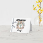 文字「モノグラムのV」ハッピーバースデー カード (黄色い花)