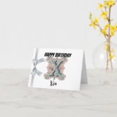 文字「モノグラムのX」ハッピーバースデー カード (黄色い花)