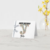 文字「モノグラムのY」ハッピーバースデー カード (黄色い花)