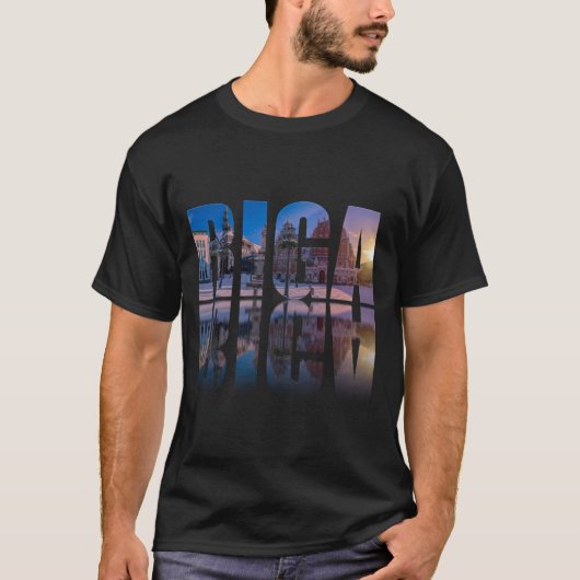 文字・リガ・ラトビア Tシャツ (正面)