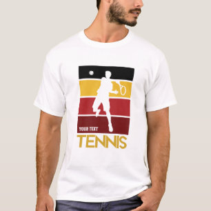 文字、レトロテニスアダルト Tシャツ