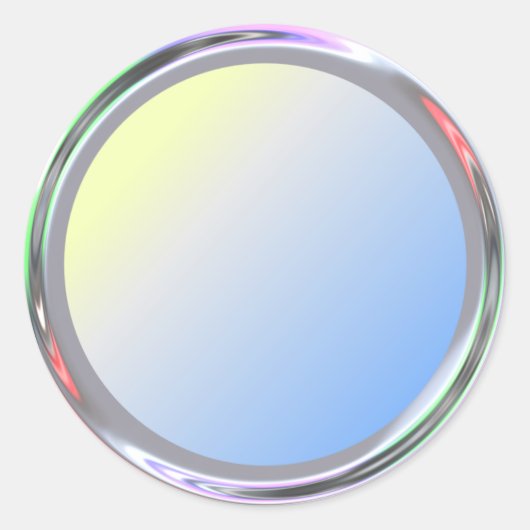 文字、ロゴ、画像の銀色のシール ラウンドシール (正面)