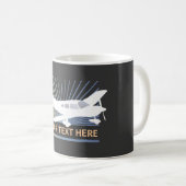 文字-低翼の飛行機--をカスタマイズ コーヒーマグカップ (正面右)
