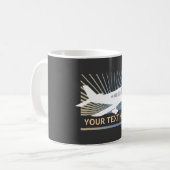 文字-低翼の飛行機--をカスタマイズ コーヒーマグカップ (正面左)
