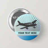 文字-低翼の飛行機--をカスタマイズ 缶バッジ (正面&裏面)