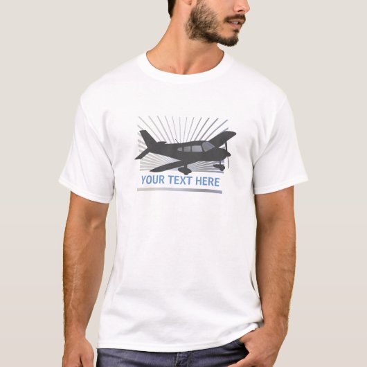 文字-低翼の飛行機--をカスタマイズ Tシャツ (正面)