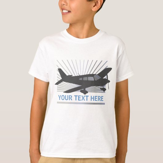 文字-低翼の飛行機--をカスタマイズ Tシャツ (正面)