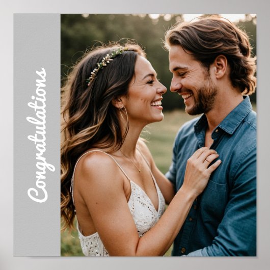 文字・写真カスタム個人婚約ポスター ポスター (正面)