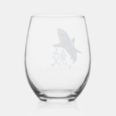 文字「同日本のじ」のリーフシャーク ステムなしワイングラス (裏面)