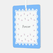 文字 名前 カスタマイズ 野ばら　レース　ブルー　オーナメント メタルオーナメント (正面左)
