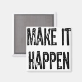 文字 – 実現させる – 黒 マグネット (正面/裏面)