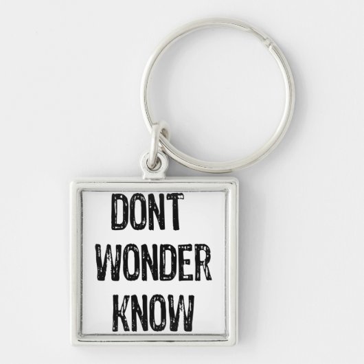 文字-疑問に思分からない – 黒 キーホルダー (正面)