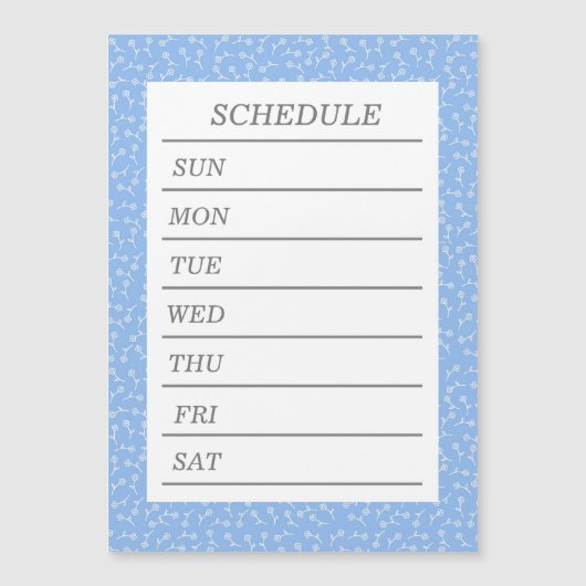 文字　白紙　カスタム　ウィークリースケジュール　夕化粧（ブルー）   マグネット (正面)