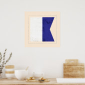 文字「航海のA」信号フラグ ポスター (キッチン)