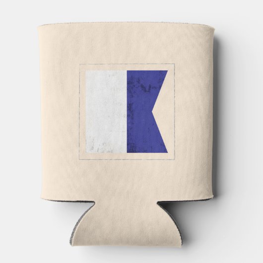 文字「航海のA」信号フラグ 缶クーラー (裏面)